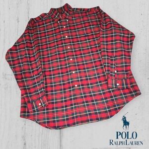 VTG Ralph Lauren Men's Oversized Oxford Big Shirt Pocket Pony RGB Tartan Plaid L